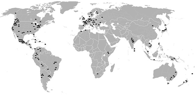 Psilocybin mushroom grow location map world