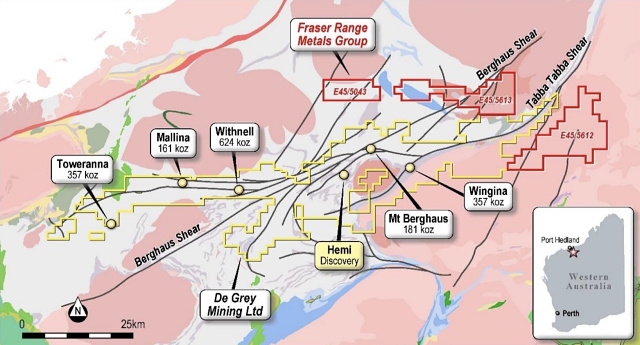 Fraser Range Metals Group De Grey Mining Hemi gold map