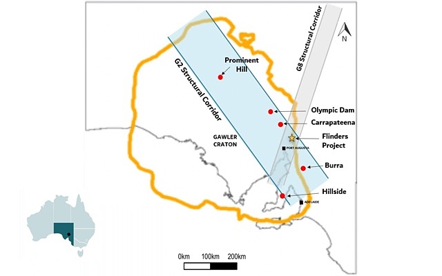 Flinders Project Taruga Minerals map