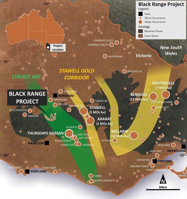 Resource Base Black Range project map Victoria