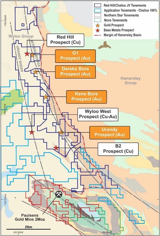 Chalice Gold Mines CHN West Pilbara project location tenure geology map