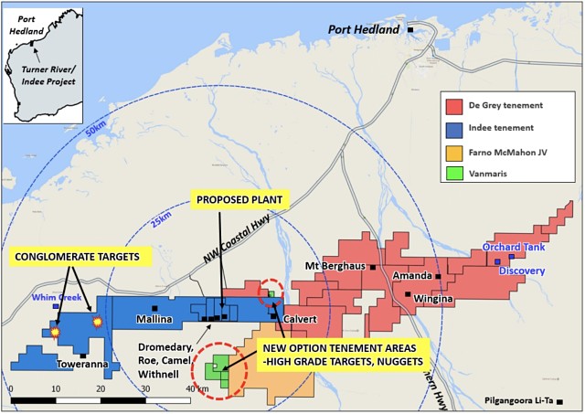 De Grey Mining option agreement new tenement Pilbara gold