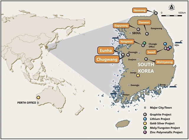 Peninsula Mines Eunha Chugwang Projects South Korea