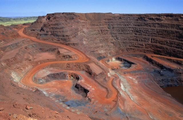 Pilbara Western Australia large open cut iron ore mine